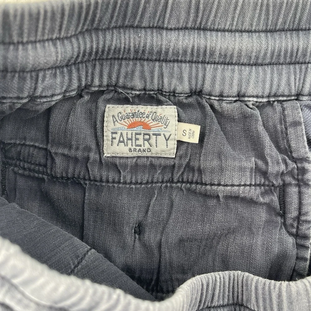 Faherty Essential Drawstring Shorts Mens S Navy Chino Preppy Linen Blend